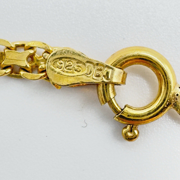 DBJ Gold Over 925 Sterling Silver Bracelet Multi Gemstone 7.5" Signed Rainbow - Picture 6 of 9